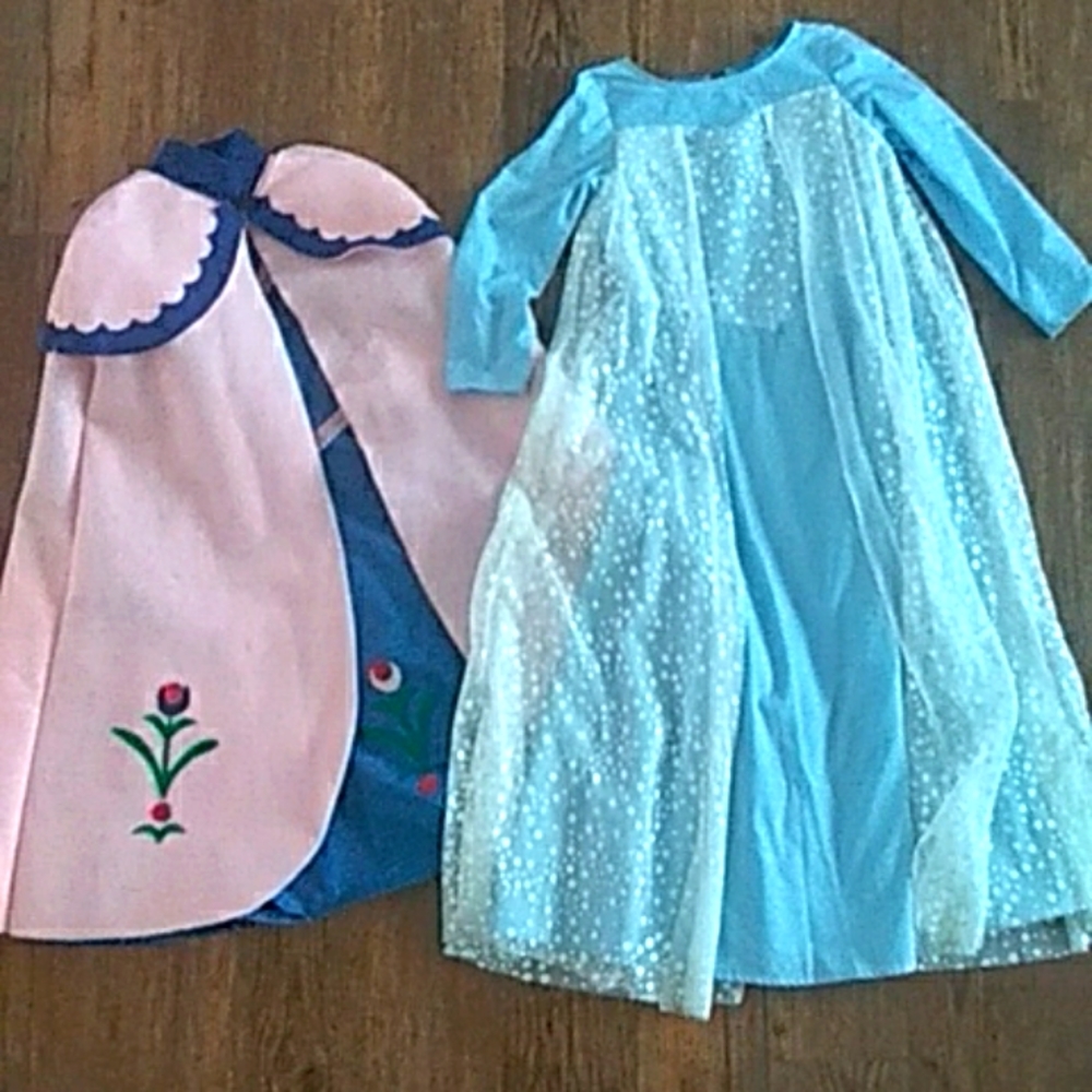 Anna & Elsa homemade costumes